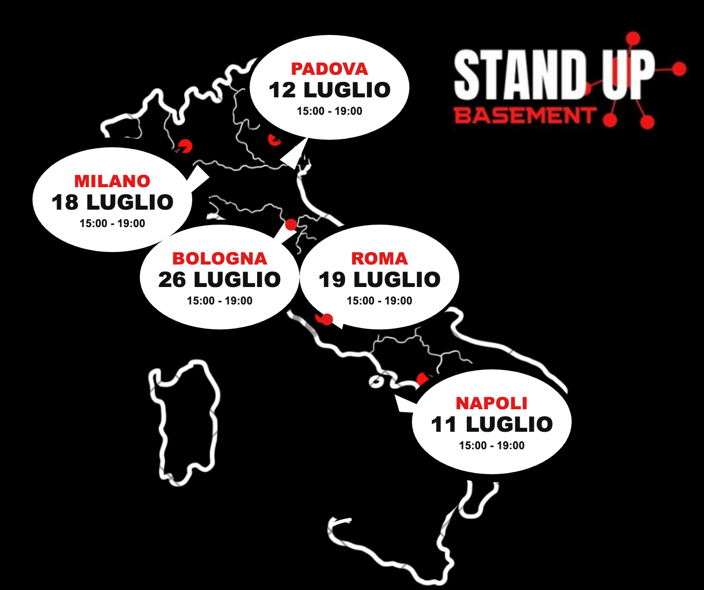 Eventi Basement Luglio 2026: le nuove date e le location del tour StandUp